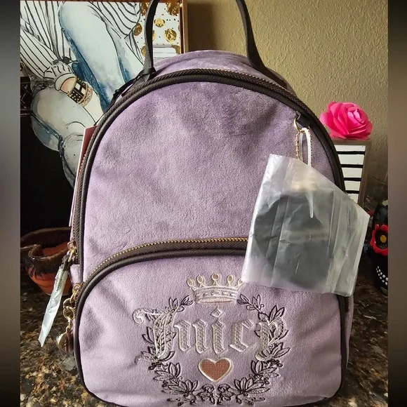 ? Juicy Couture Dusty Violet/Chocolate Heritage Backpack NWT Juicy Couture | Bags | Juicy Couture Dusty Violetchocolate  main image 3